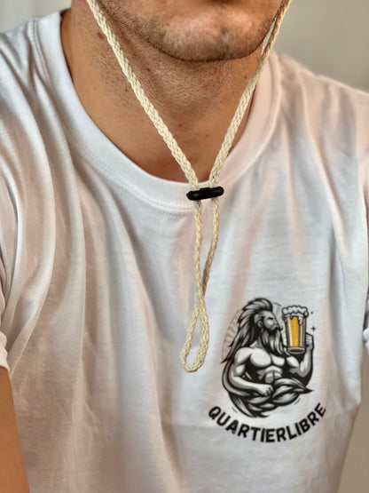 Chapeau Je suis Sam détail de la ficelle - Matière habillée pour un look soigné
