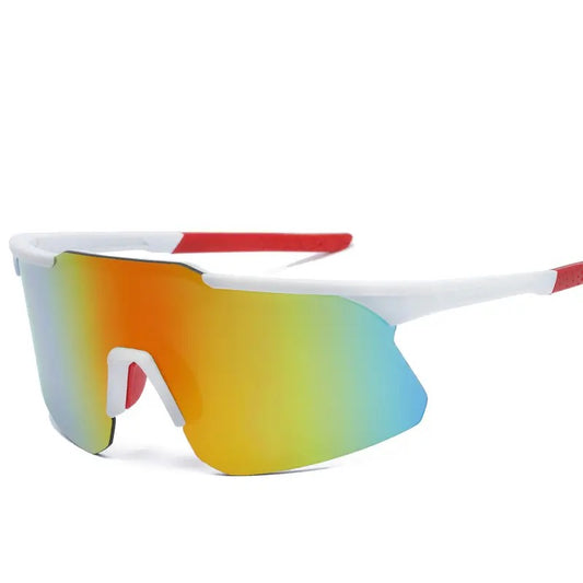 Lunettes de soleil Je suis chaud avec monture bleue métallisée et protection UV pour soirées et sports outdoor 
