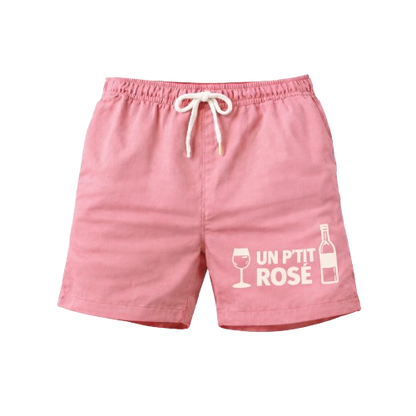 short de bain u p'tit rosé pour les soirées arrosées sur la plage en plein soleil 